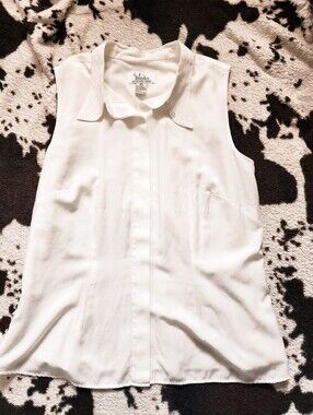 "CJ BANKS" WOMEN'S 70'S/80'S BLOUSE - WHITE